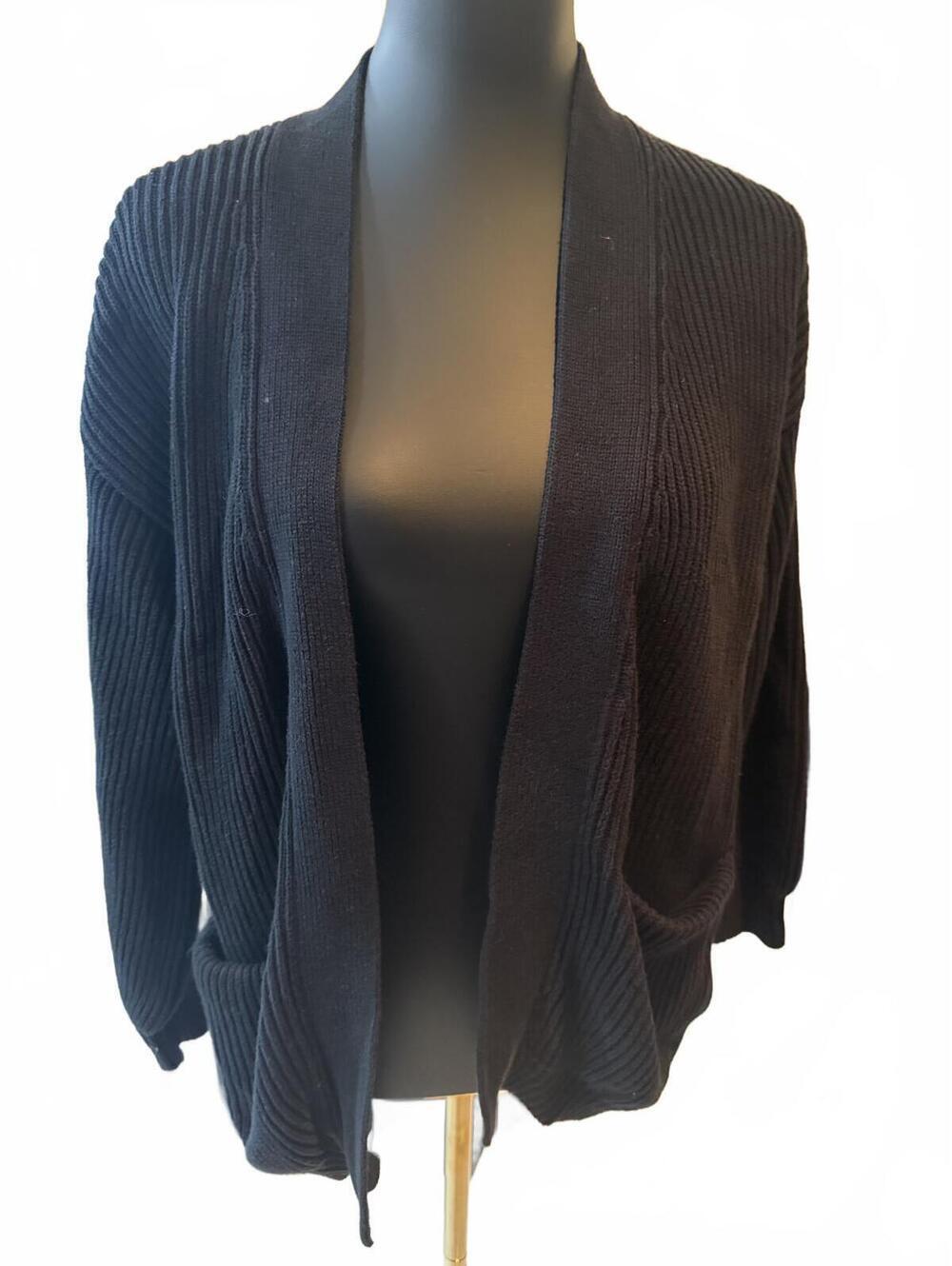 Quince Charcoal Grey Organic Cotton Oversized Knit Cardigan small